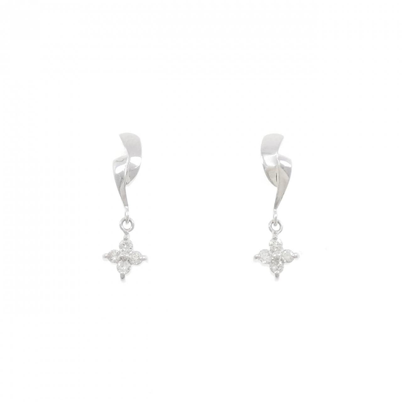 K18WG ダイヤモンド ピアス