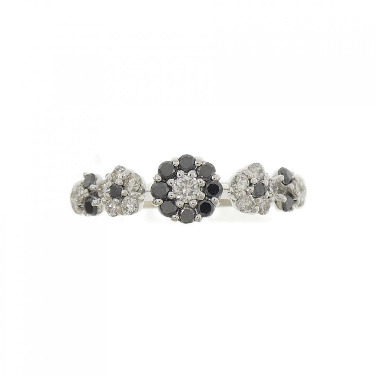 K18WG フラワー ダイヤモンド リング 0.48CT