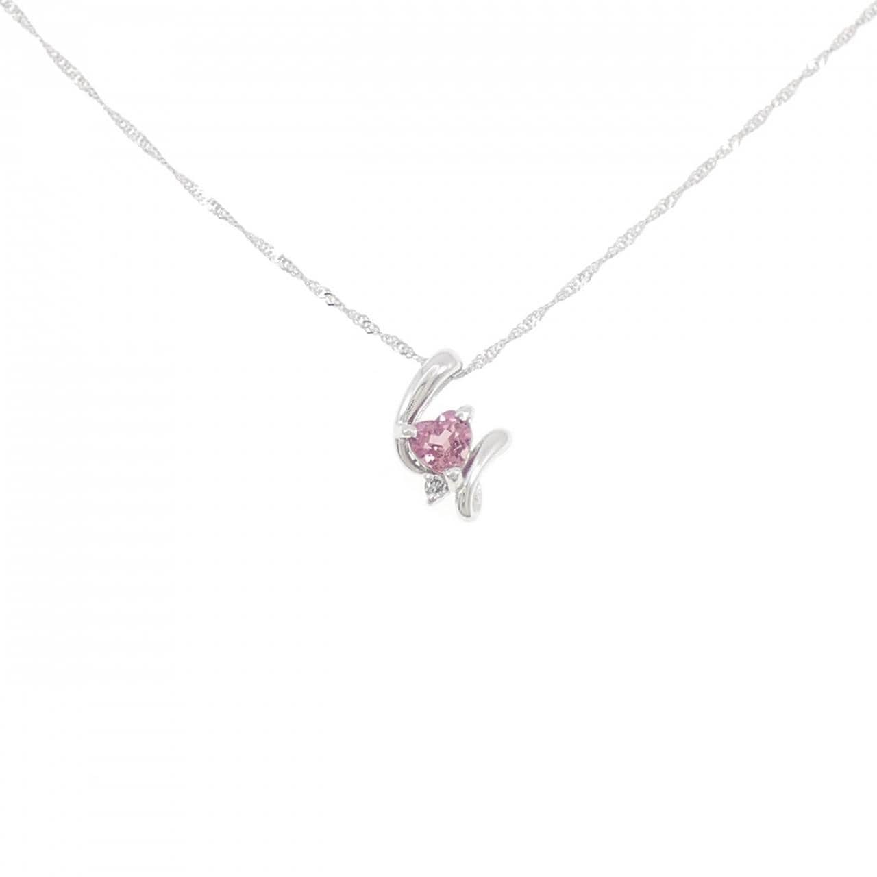 K18WG ハート トルマリン ネックレス