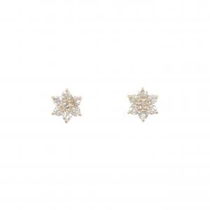 K18PG フラワー ダイヤモンド ピアス 0.50CT