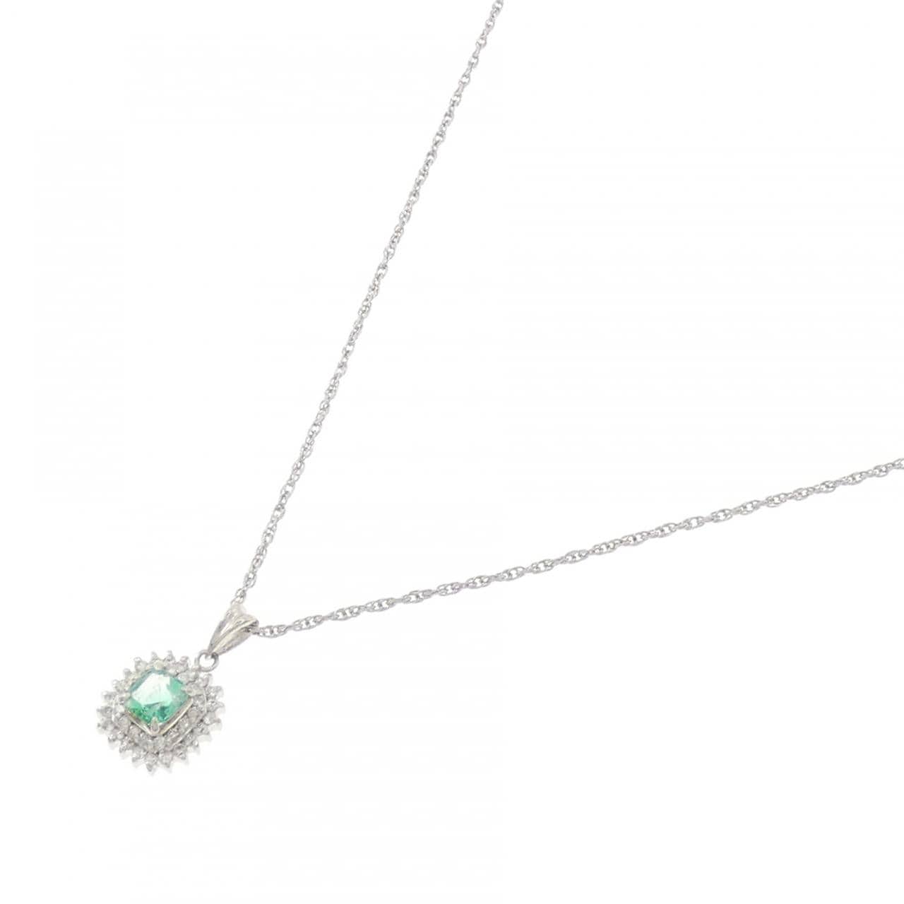 PT900/PT850 エメラルド ネックレス 0.43CT