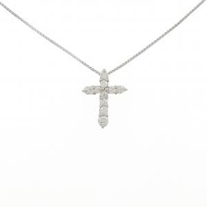 K18WG クロス ダイヤモンド ネックレス 0.50CT