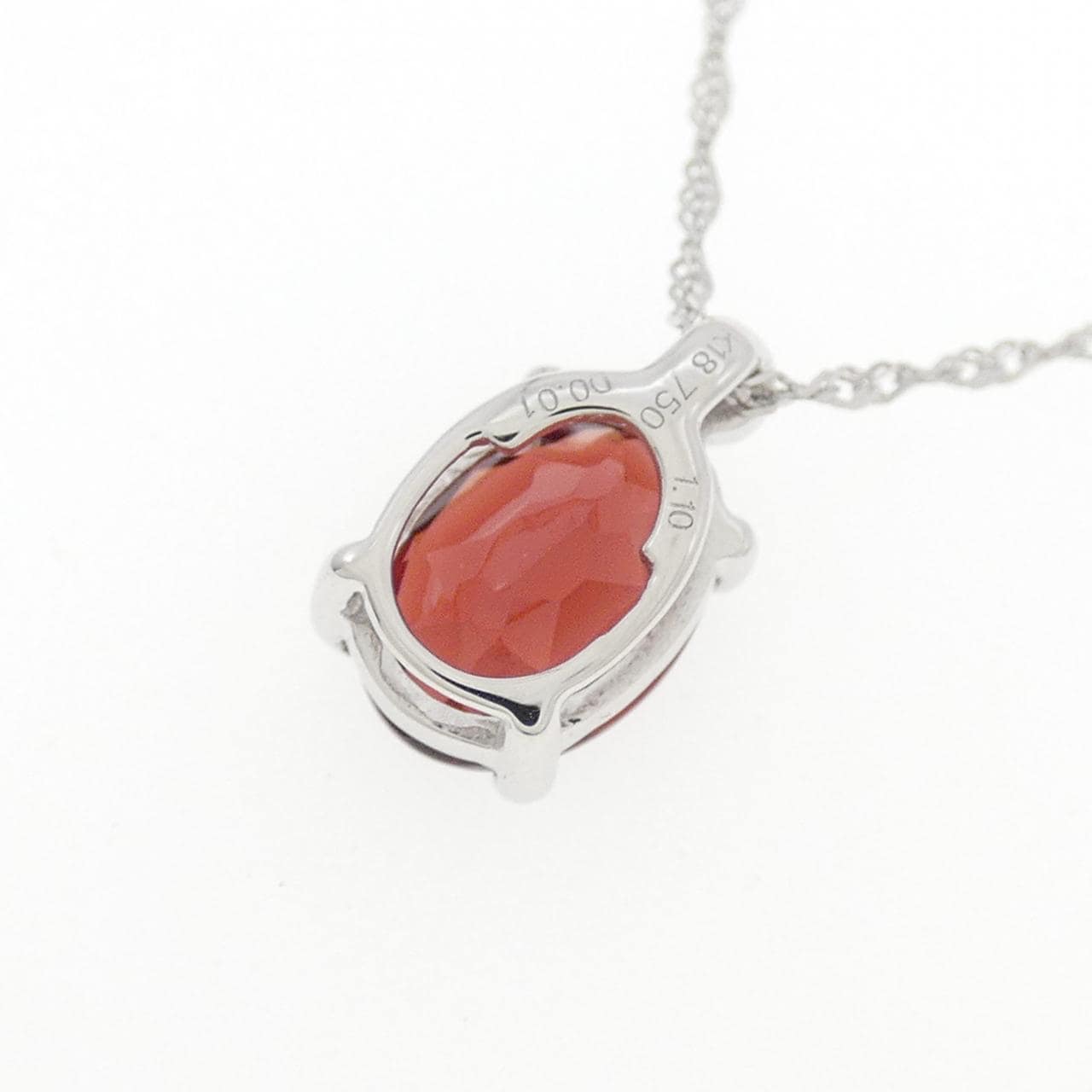 K18WG/750WG ガーネット ネックレス 1.10CT