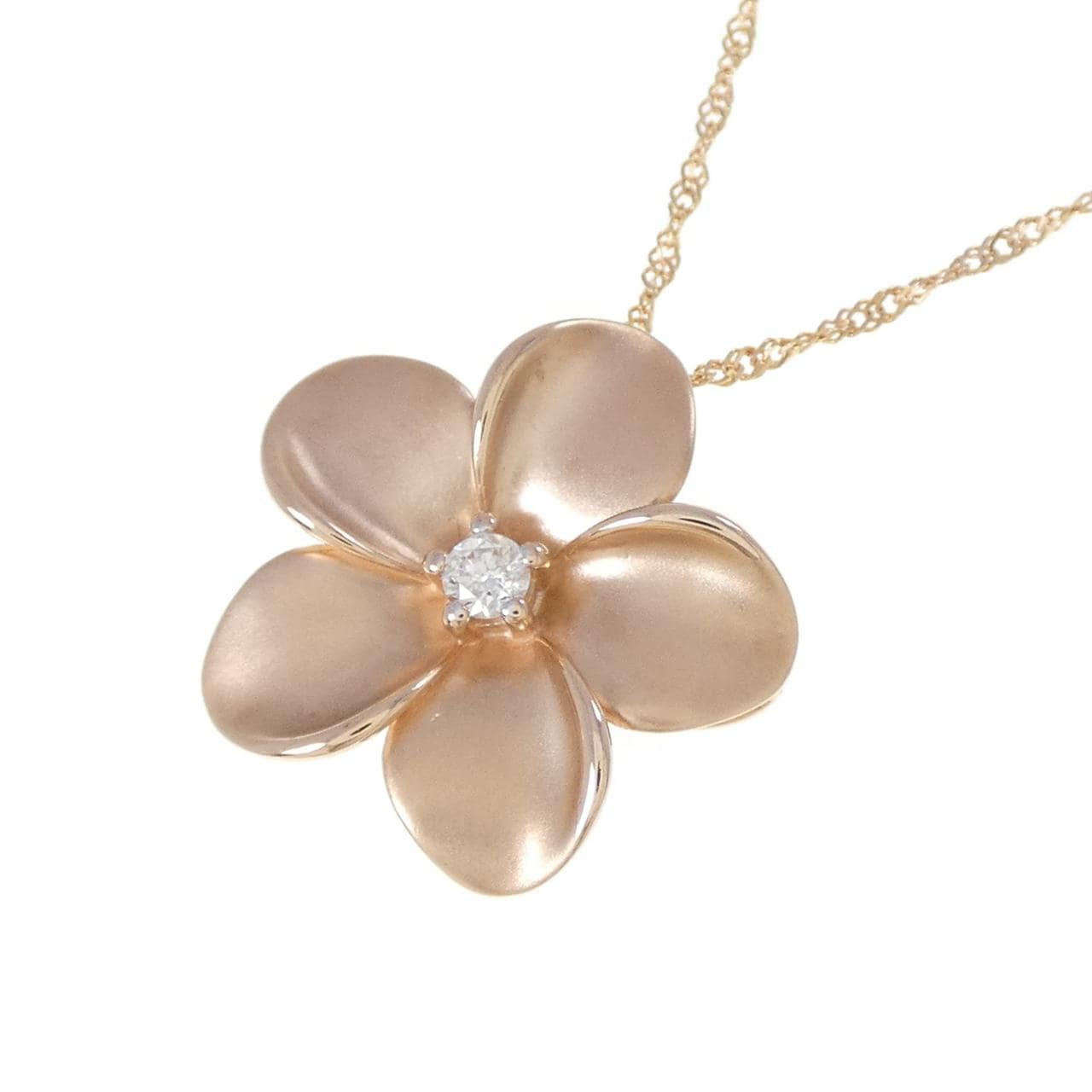 10KPG/14KPG フラワー ダイヤモンド ネックレス