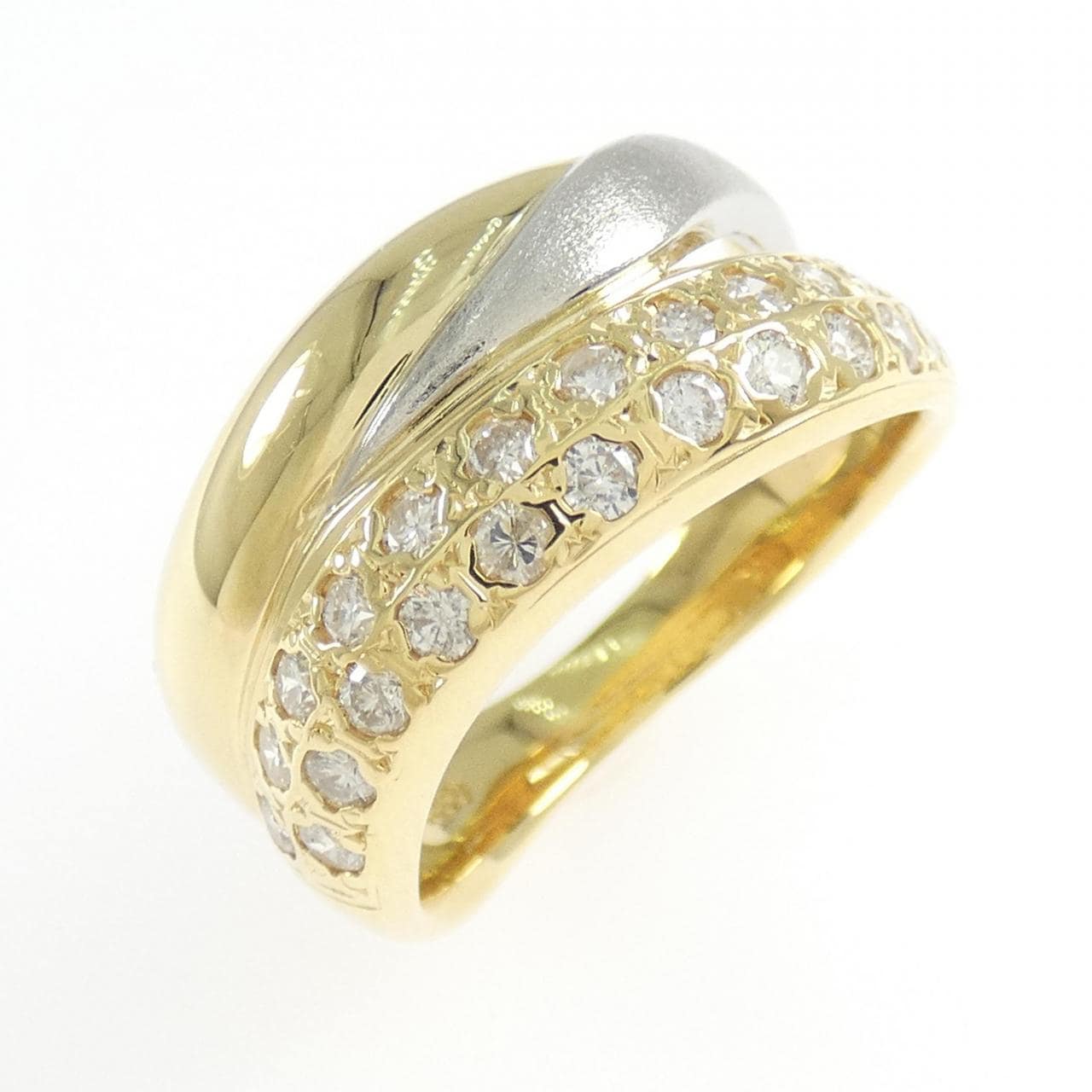 K18YG/PT850 ダイヤモンド リング 0.55CT