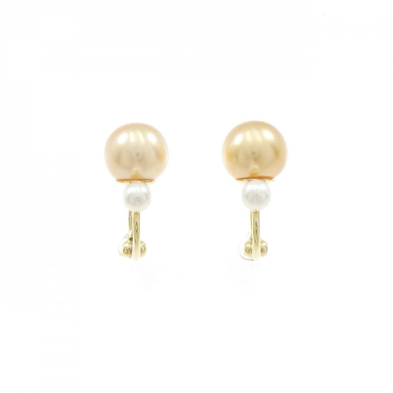K18YG白蝶珍珠耳夹