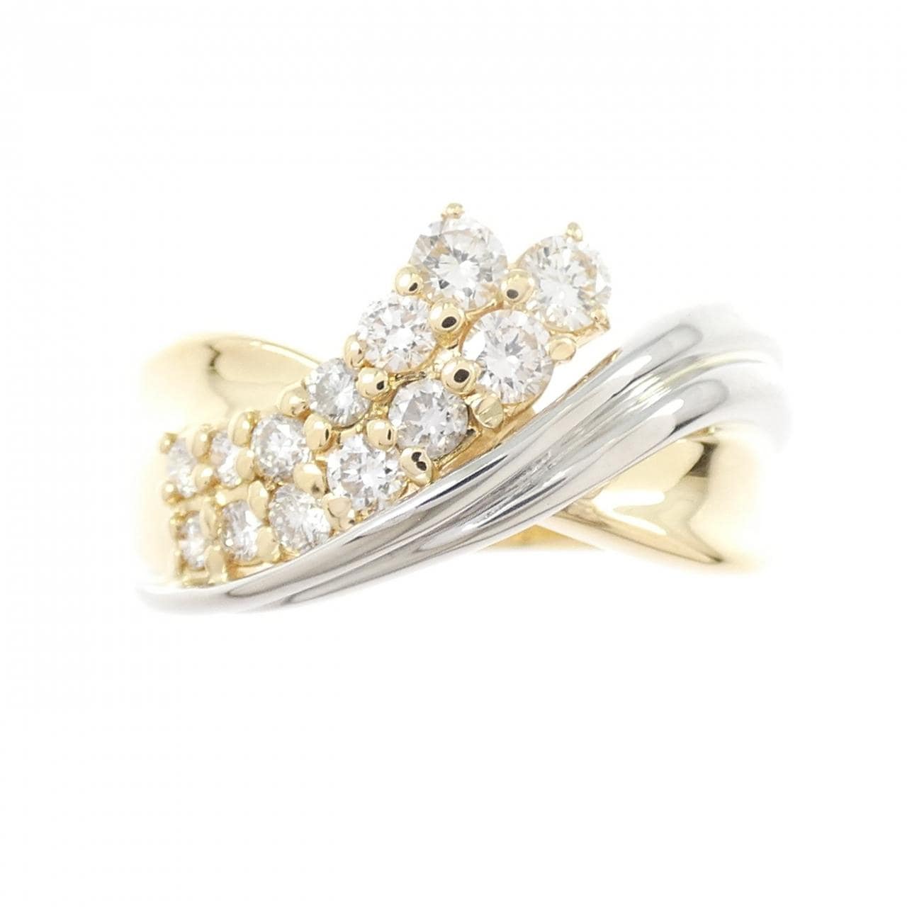 750YG/PT900 ダイヤモンド リング 0.50CT