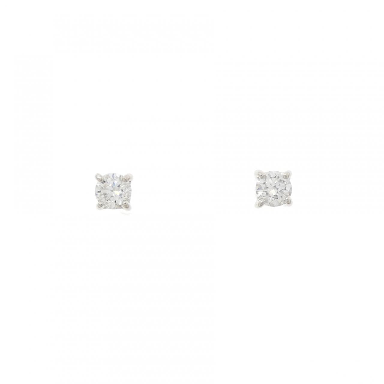 PT900 ソリティア ダイヤモンド ピアス 0.20CT