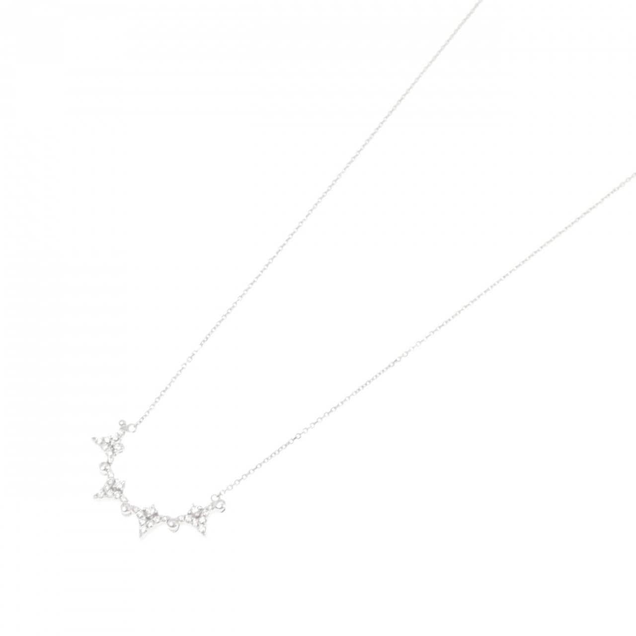 K18WG 2WAY ダイヤモンド ネックレス 0.19CT