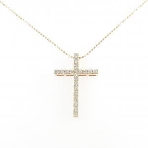 K18PG/750PG クロス ダイヤモンド ネックレス 0.42CT