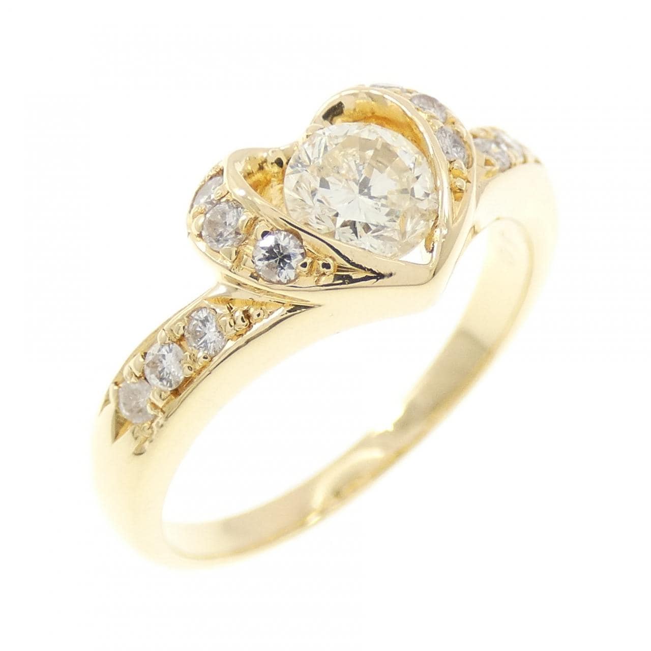 K18YG ハート ダイヤモンド リング 0.60CT