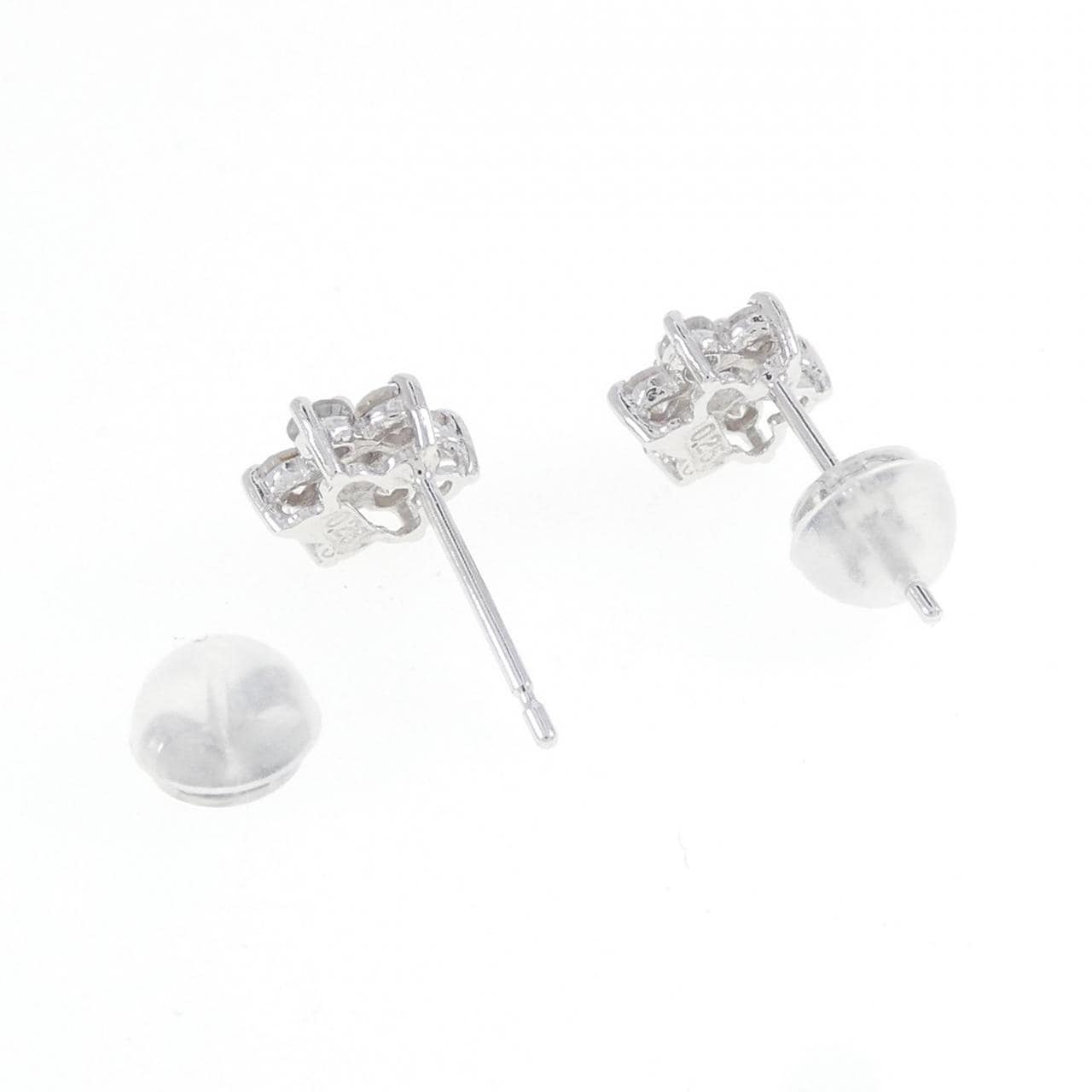 K18WG フラワー ダイヤモンド ピアス 0.50CT