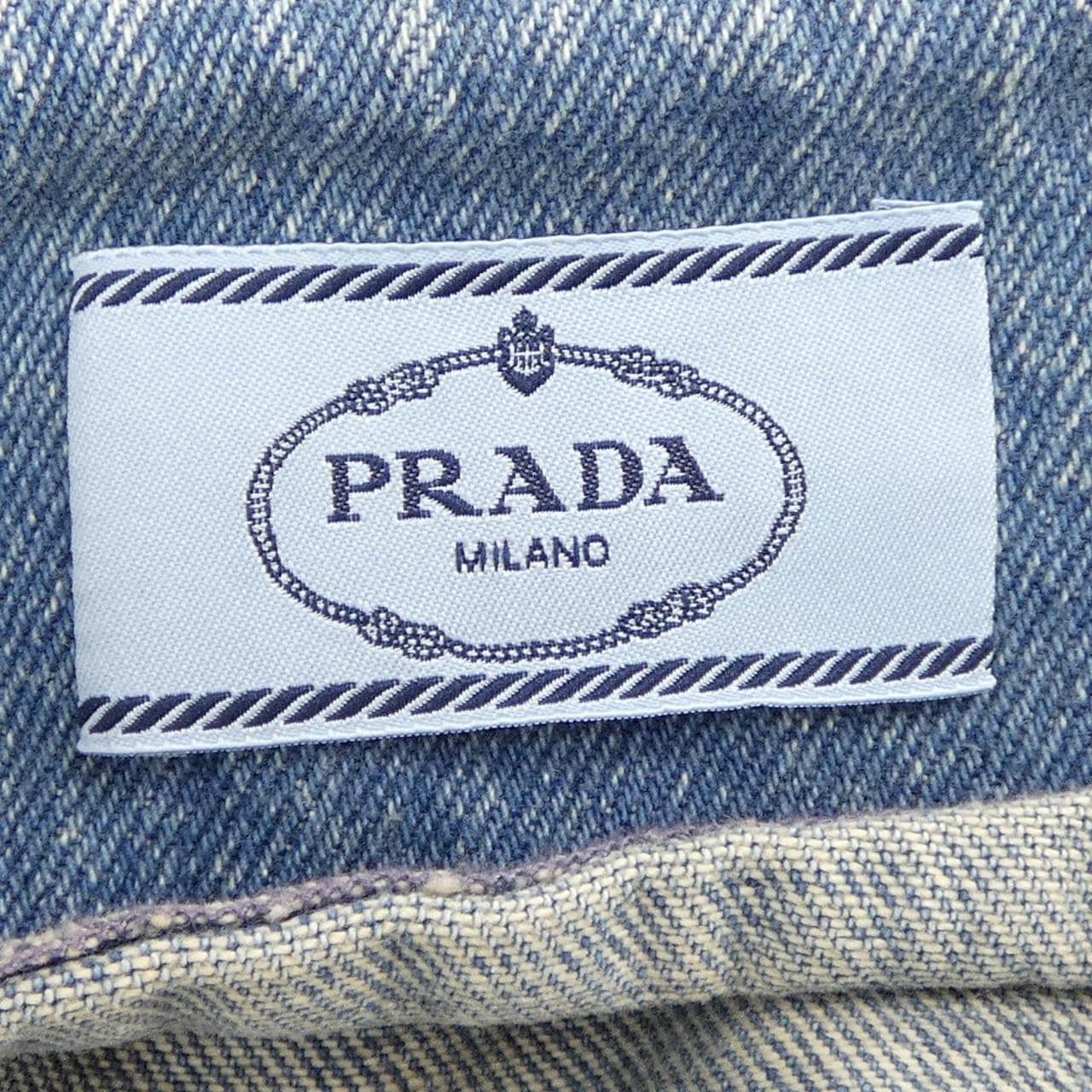 プラダ PRADA オーガニックデニムミニドレス トライアングルロゴ GFA122 S212 1ZAB ワンピース