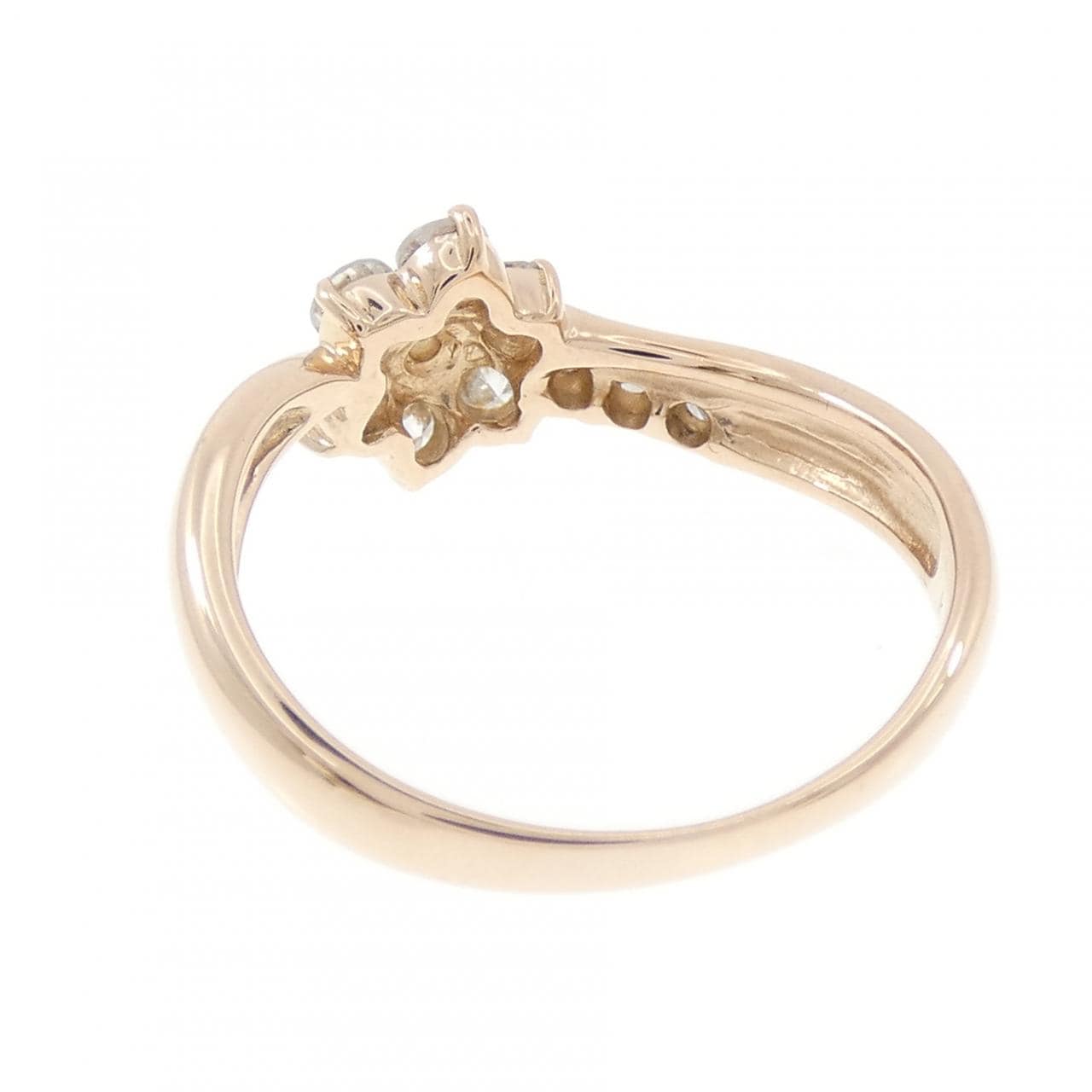 K18PG フラワー ダイヤモンド リング 0.50CT