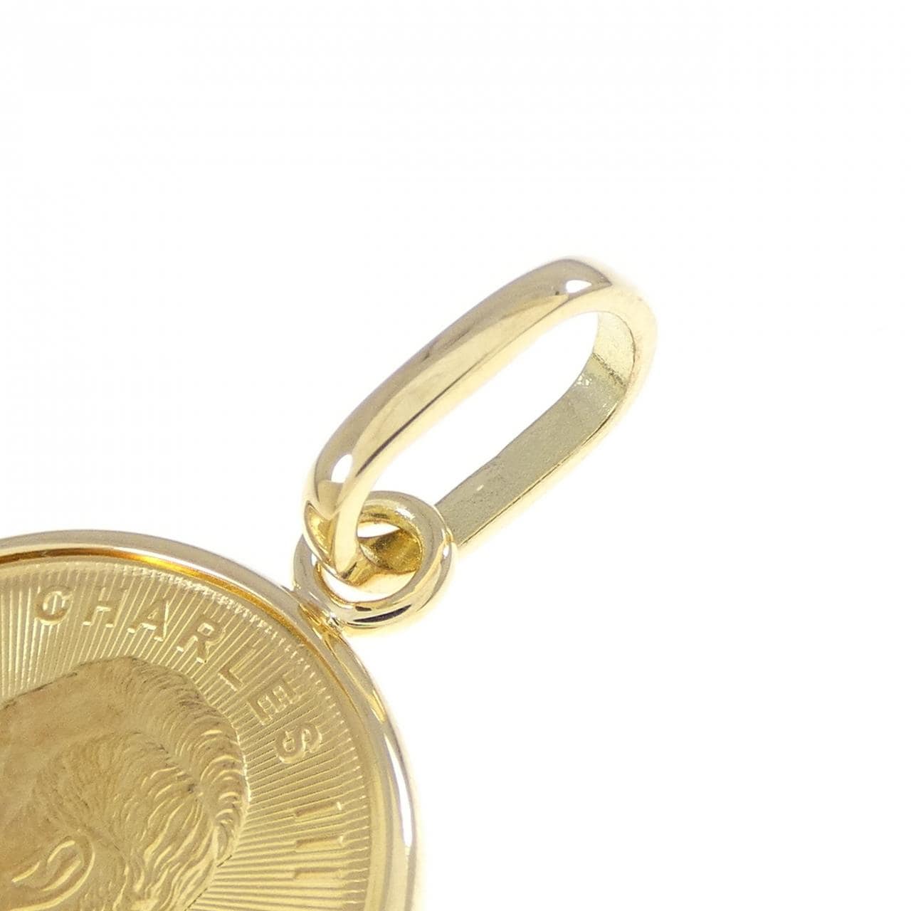 K18YG(枠) コイン ペンダント