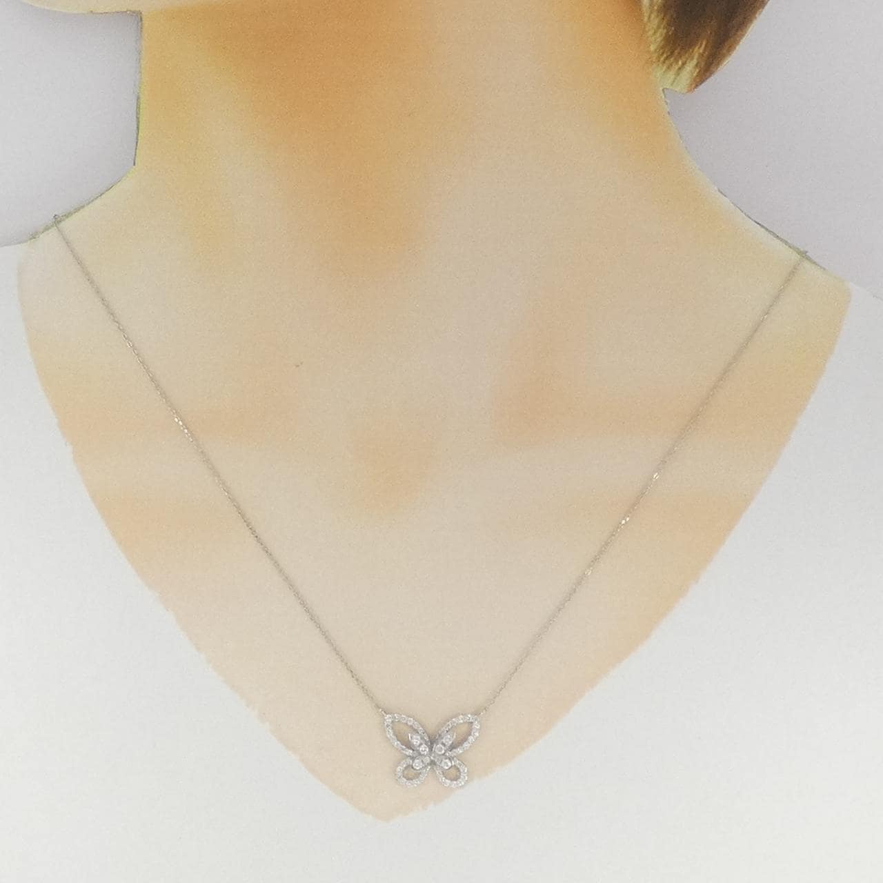 PT950/PT850 バタフライ ダイヤモンド ネックレス 0.52CT