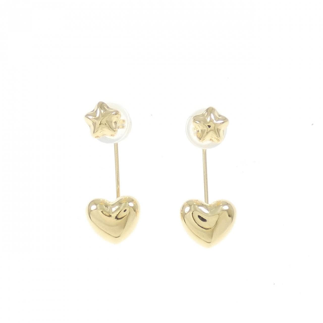 [BRAND NEW] K18YG Star x Heart Earrings