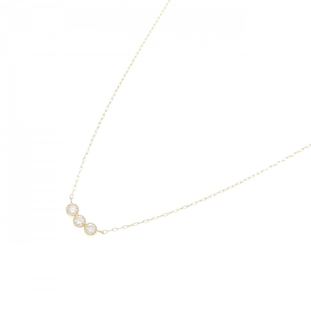 【リメイク】K18YG ダイヤモンド ネックレス 0.10CT