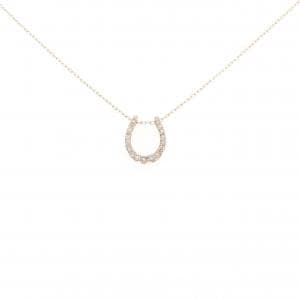 K10PG ホースシュー ダイヤモンド ネックレス 0.20CT