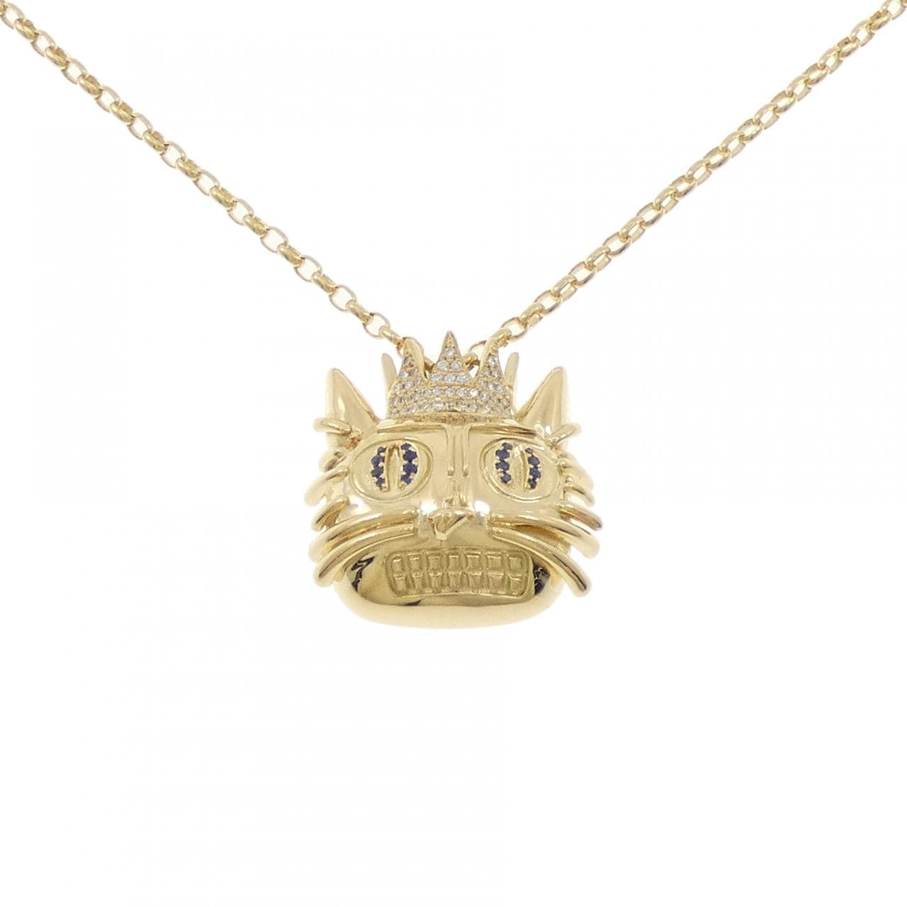 K18YG キャット サファイヤ ネックレス 0.08CT
