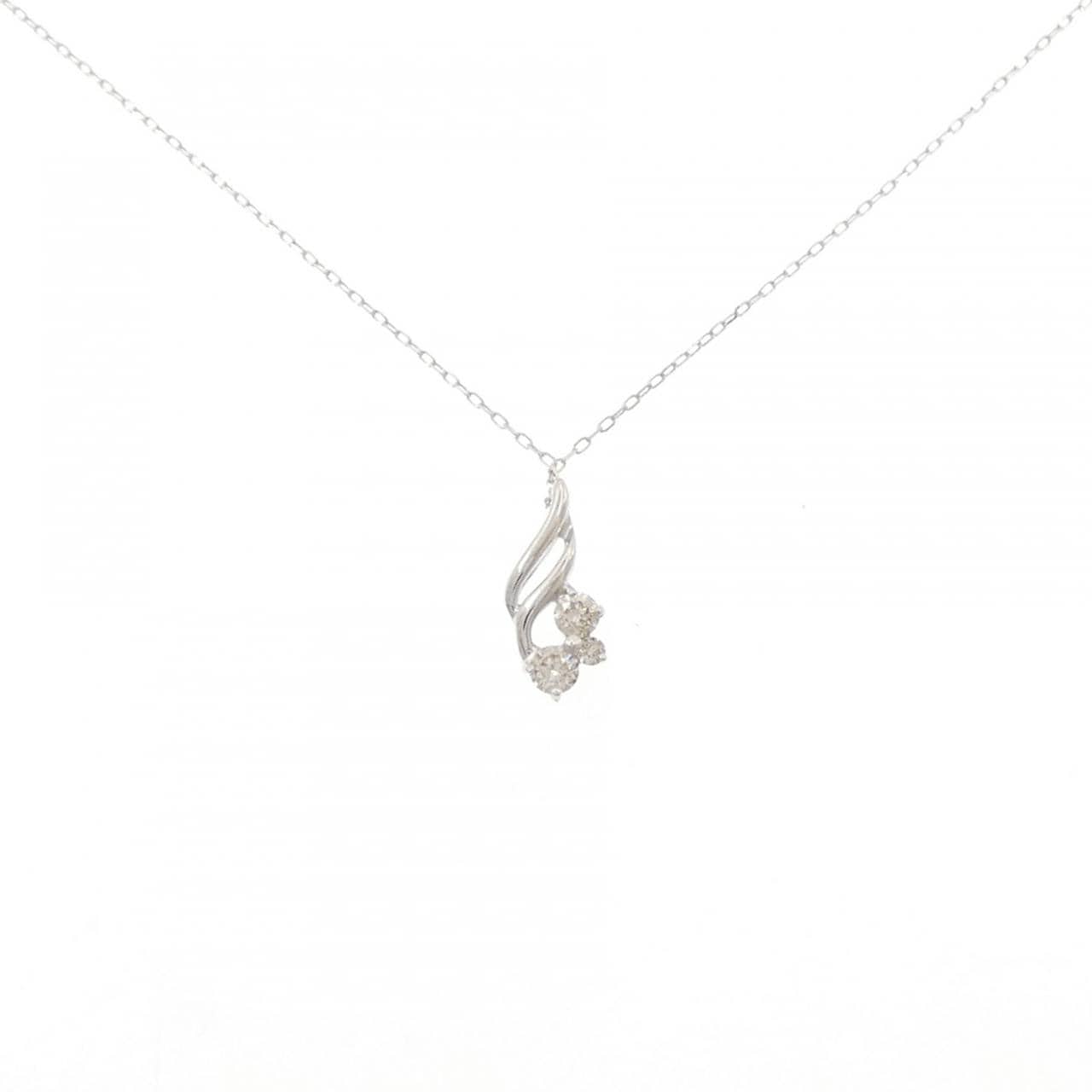 K18WG ダイヤモンド ネックレス 0.10CT