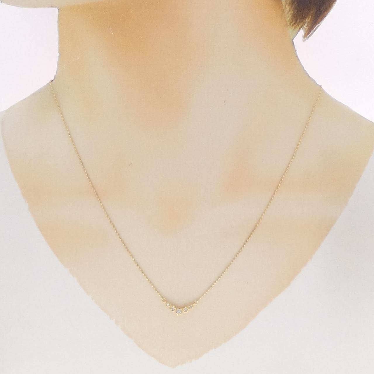 K18YG ダイヤモンド ネックレス 0.12CT