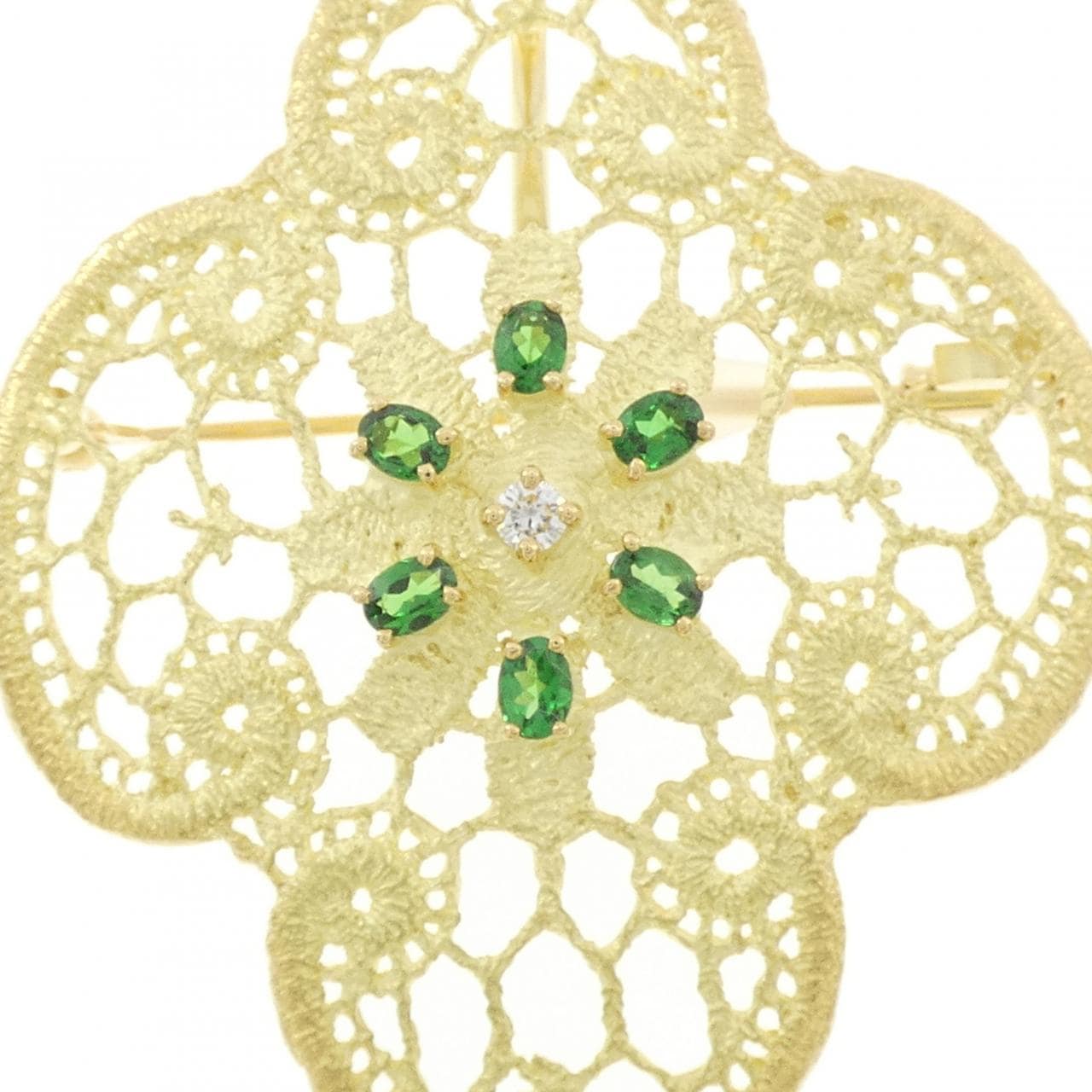 ジュネ グリーンガーネット ブローチ 0.83CT