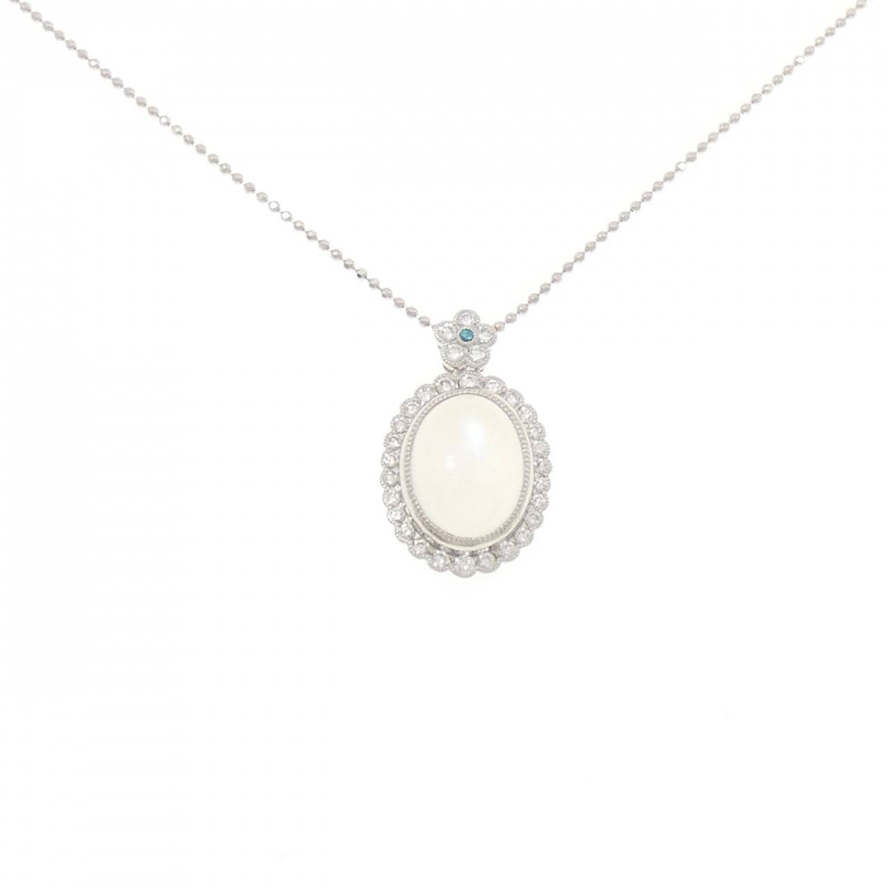 K18WG ムーンストーン ネックレス 7.77CT