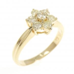 K18YG フラワー ダイヤモンド リング 0.33CT