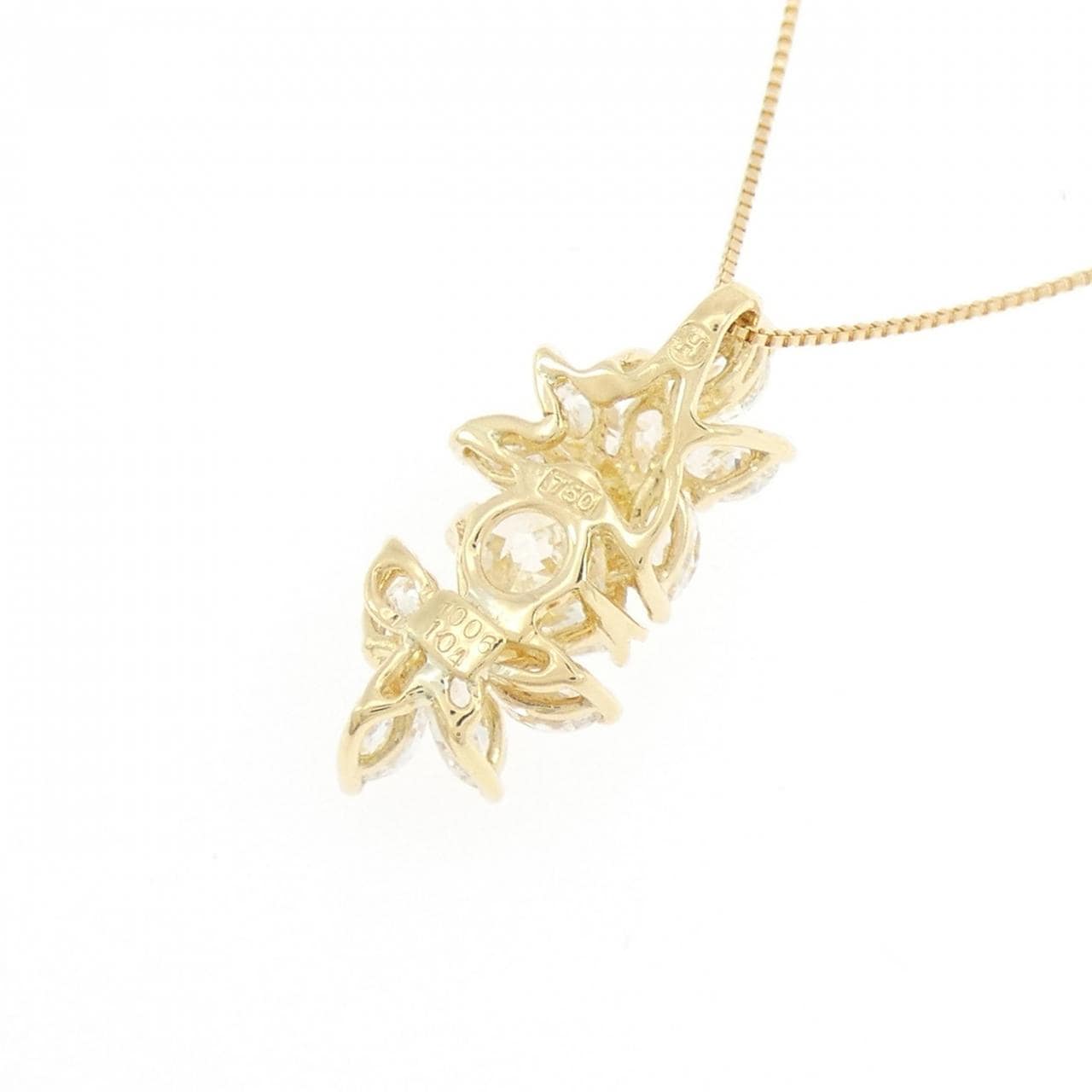 750YG/K18YG ダイヤモンド ネックレス 1.006CT I VS1 ファンシーカット