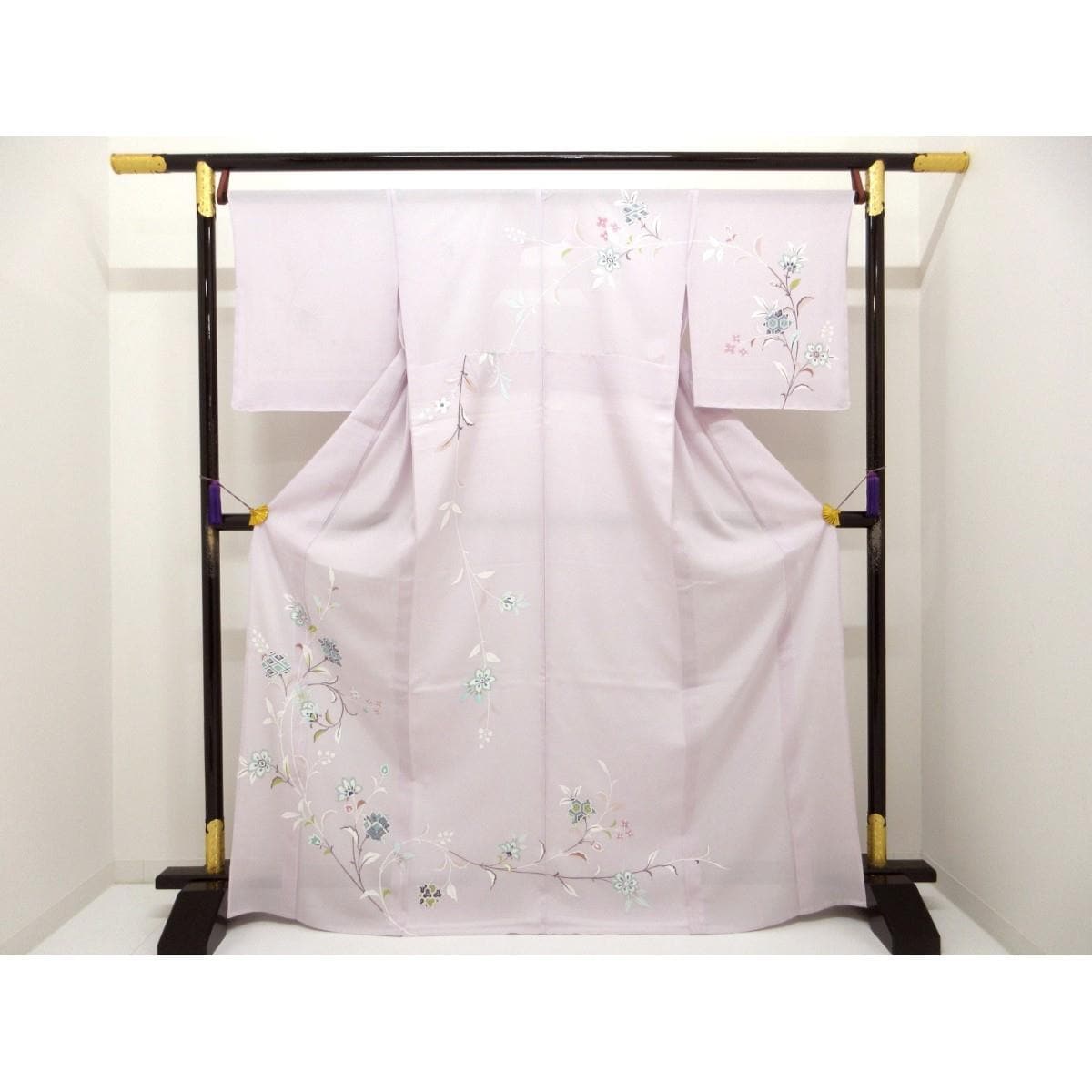 【未使用品】単衣　駒絽訪問着　友禅銀彩加工