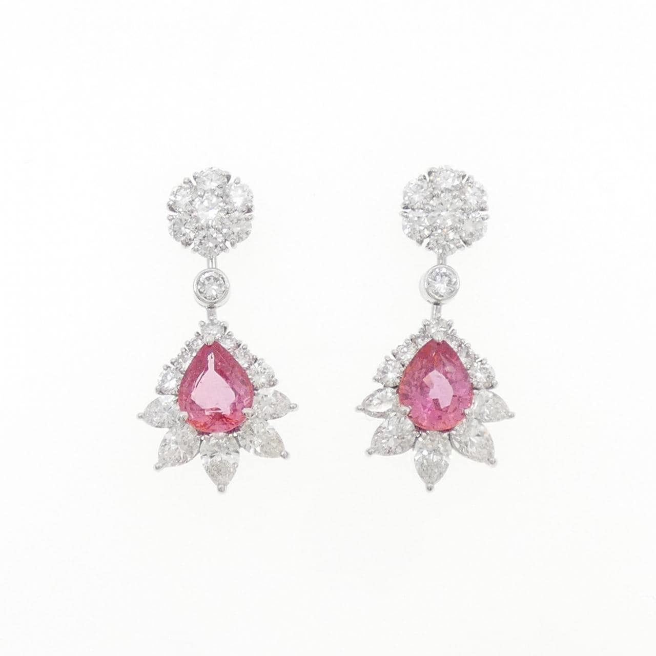 PT950/PT900 サファイヤ ピアス 3.26CT