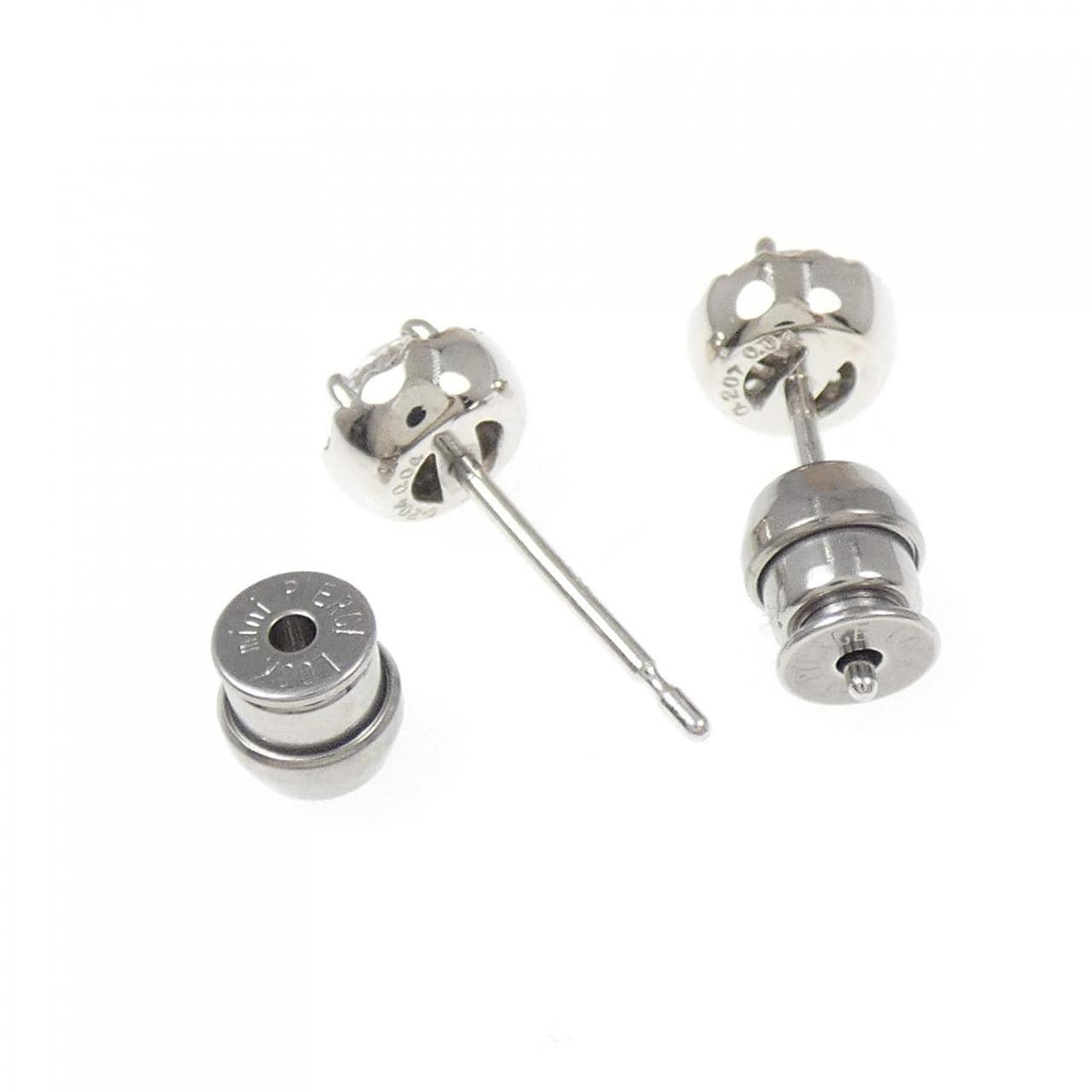 【リメイク】PT900/ST ダイヤモンド ピアス 0.204CT 0.207CT D VS2 3EXT