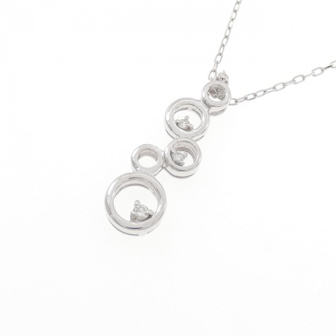 K18WG ダイヤモンド ネックレス 0.05CT