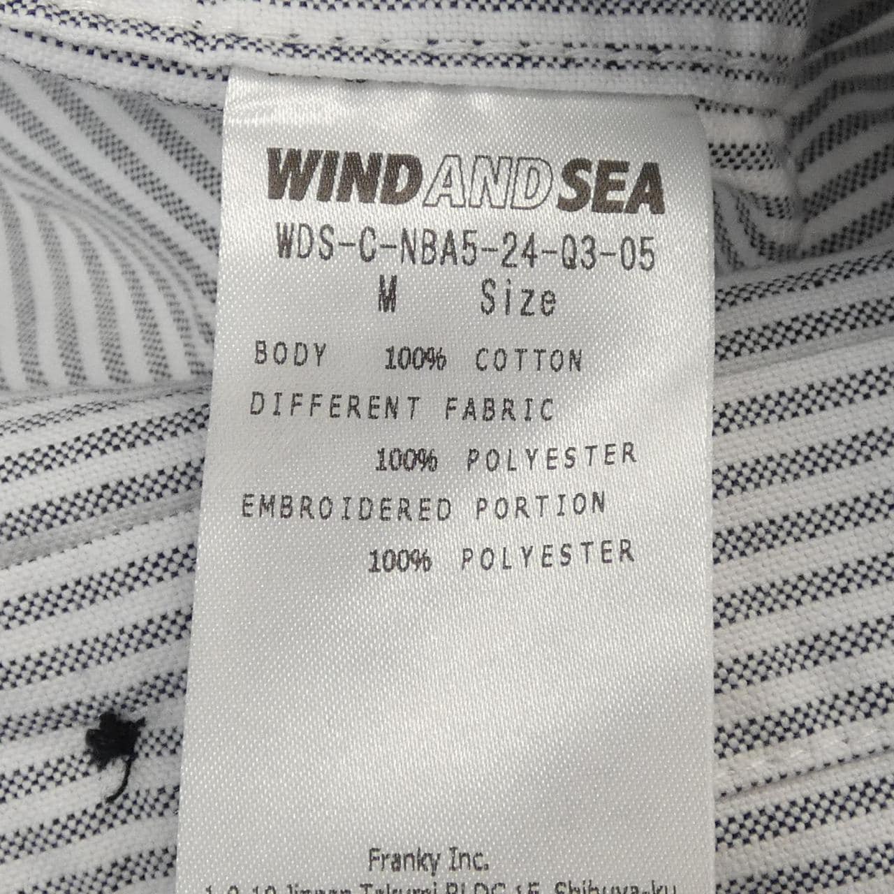 ウィンダンシー WINDANDSEA WDS-C-NBA5-24-Q3-05 シャツ