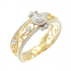 K18YG/PT900 ダイヤモンド リング 0.10CT