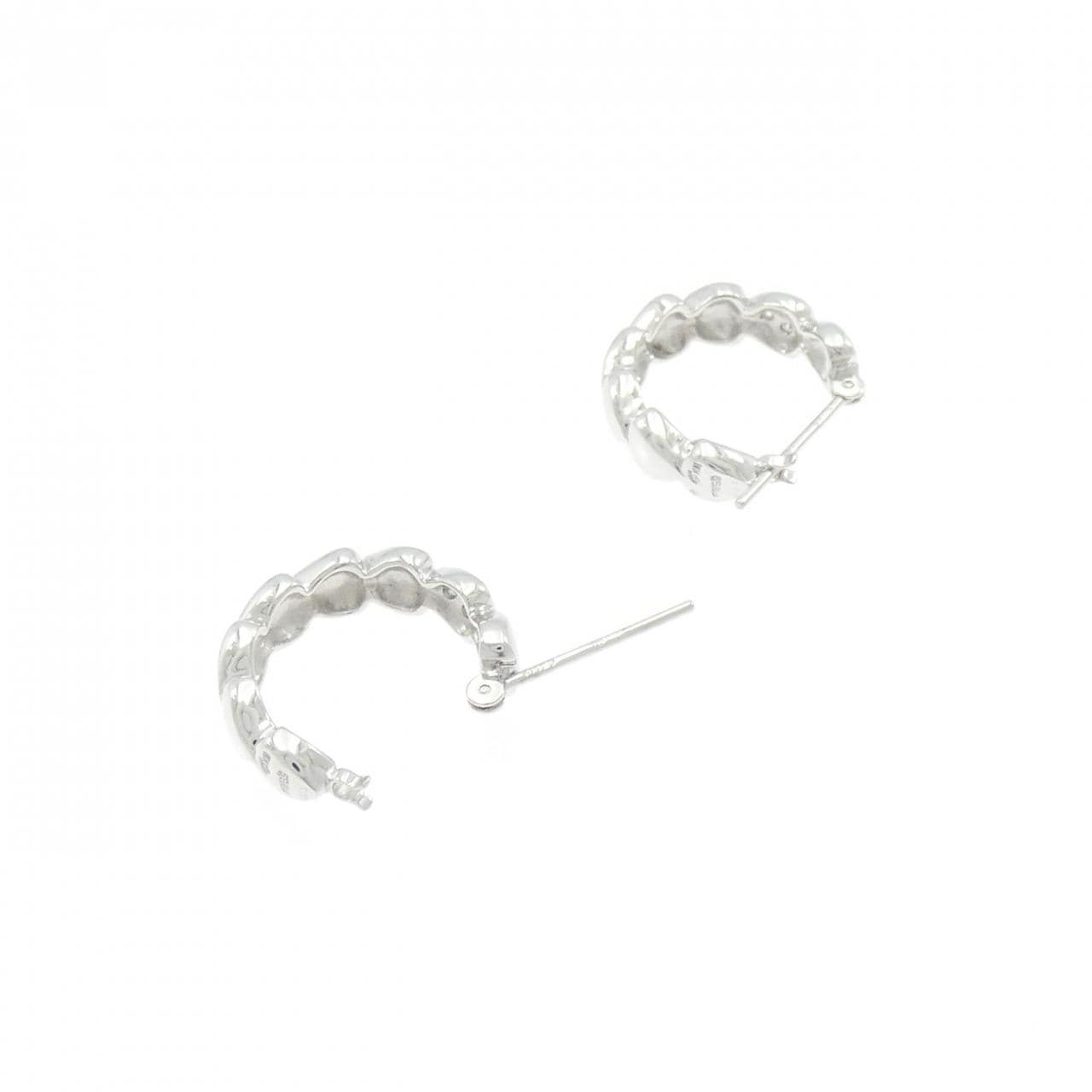 K14WG ハート ダイヤモンド ピアス 0.06CT