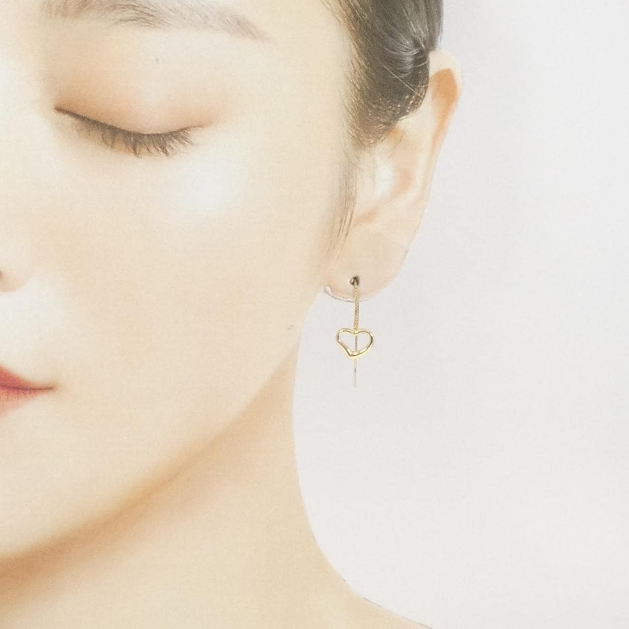 K18YG ハート ピアス