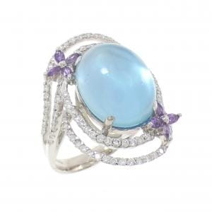 K18WG カラーストーン リング