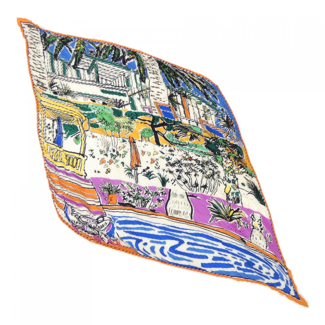 エルメス HERMES RAYURES D'ETE カレジェアンプリーツ140 ショール