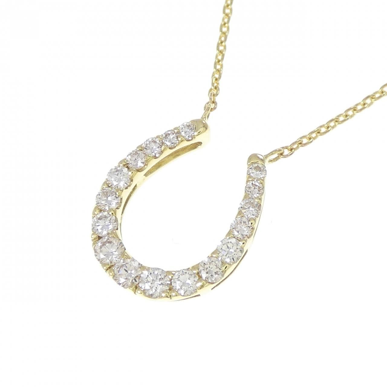 K18YG ホースシュー ダイヤモンド ネックレス 0.50CT
