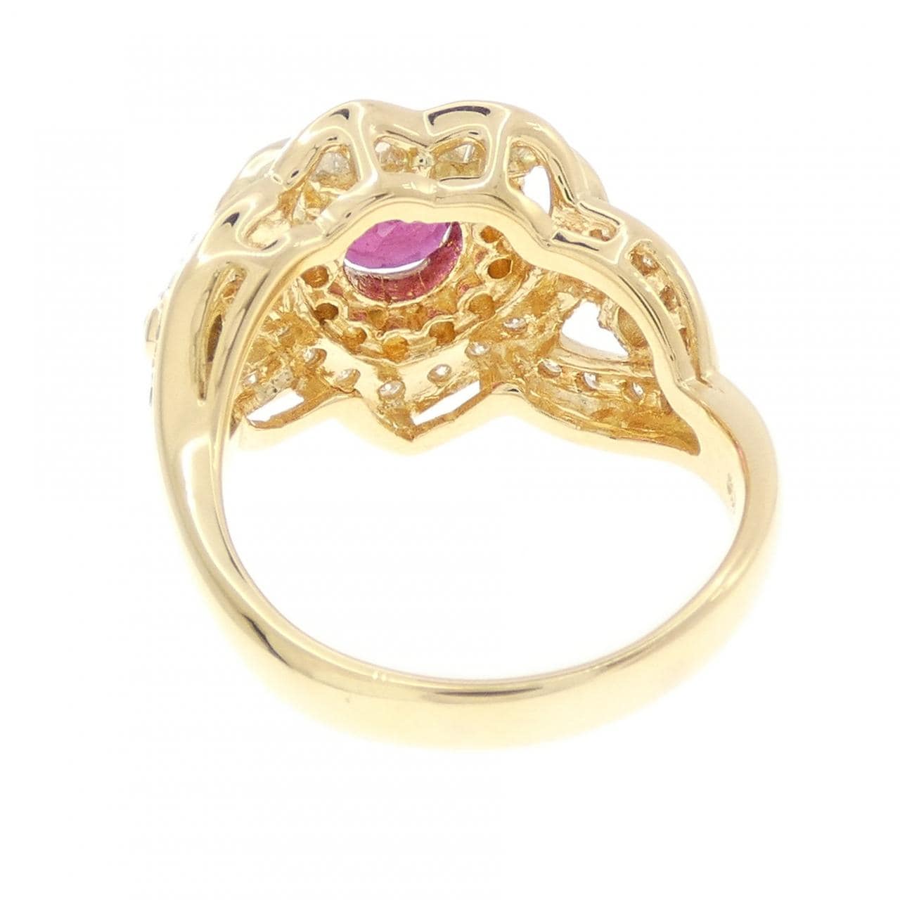 K18YG ハート ルビー リング 1.08CT