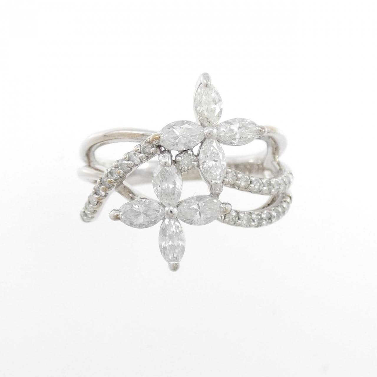K14WG flower Diamond ring 0.87CT