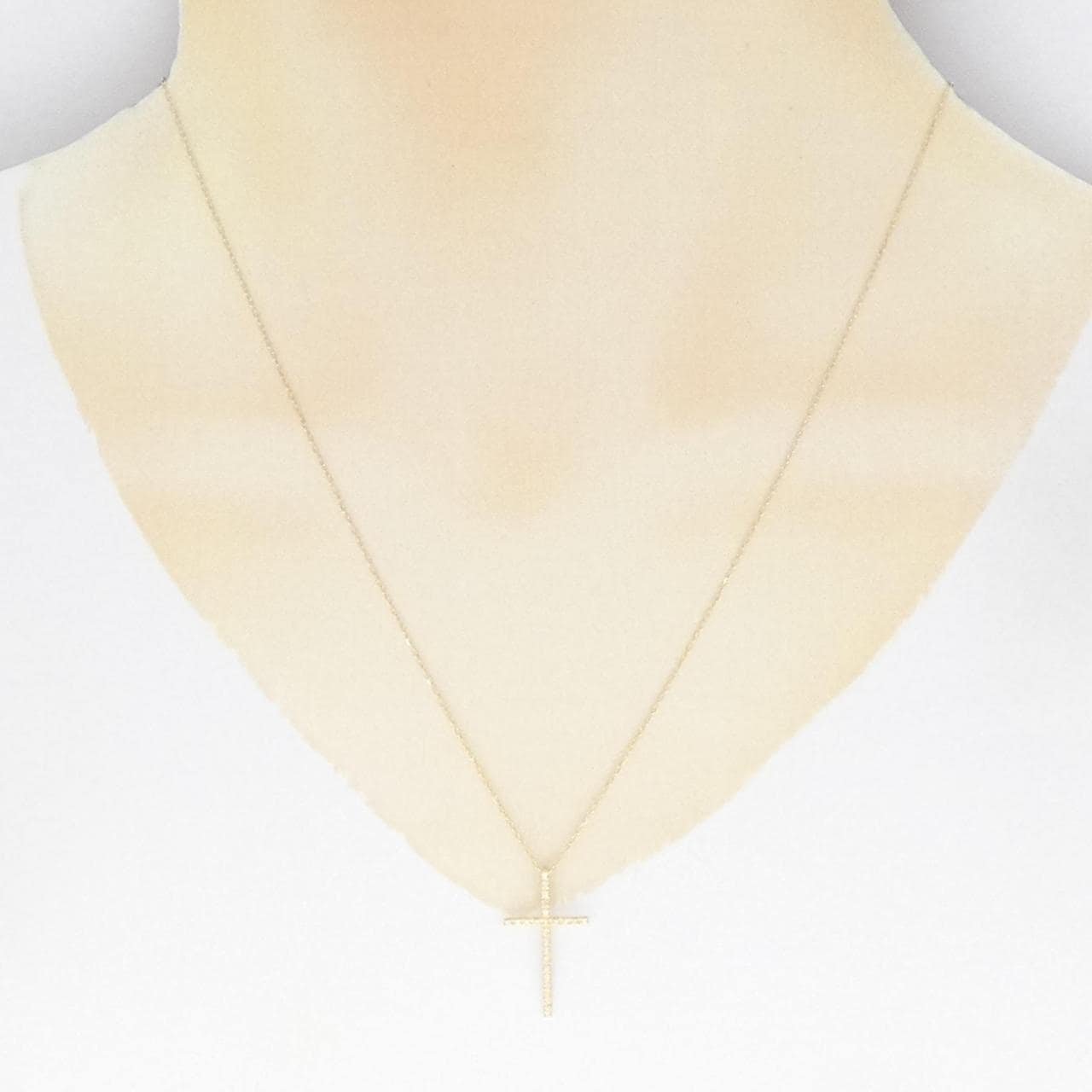 K18YG クロス ダイヤモンド ネックレス 0.10CT
