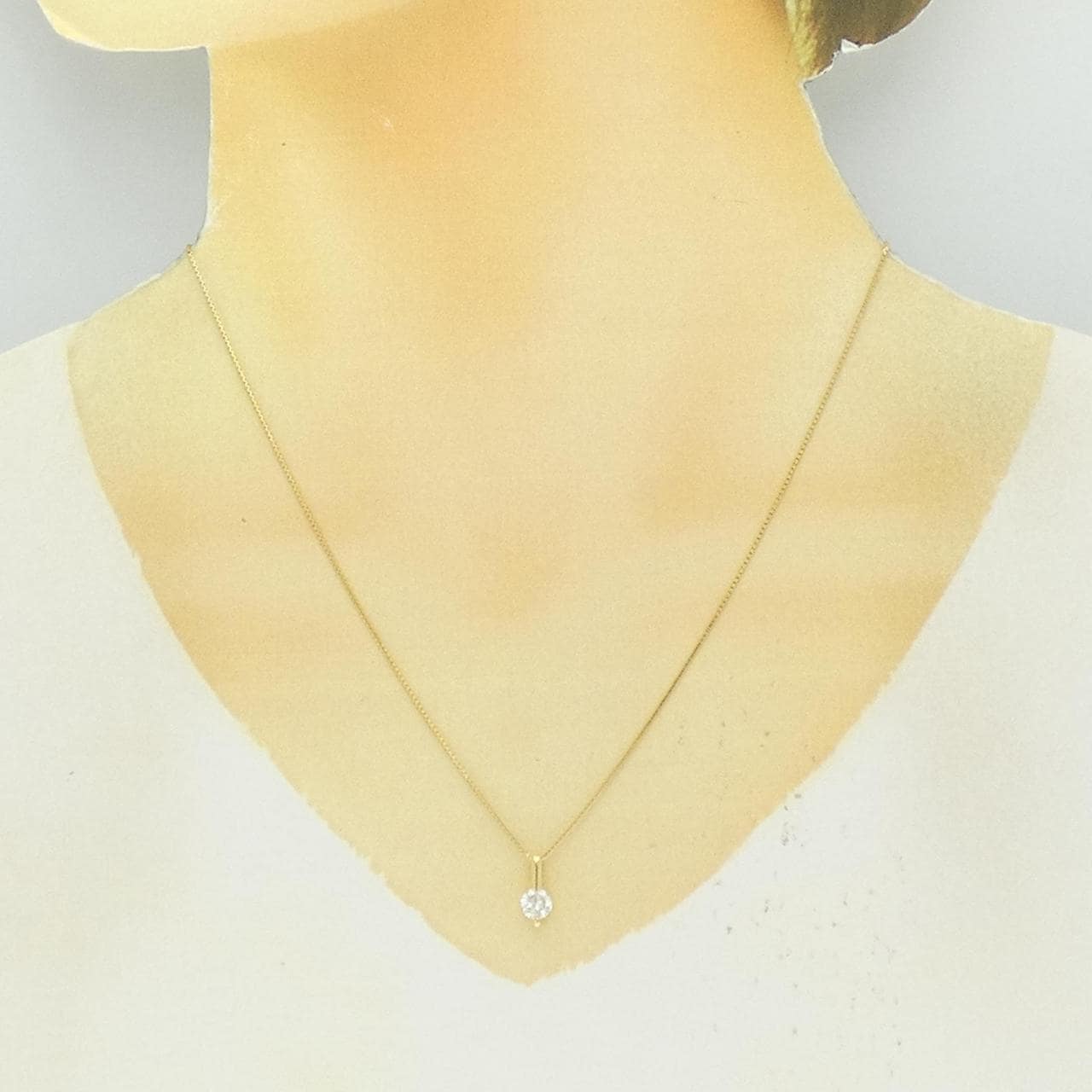 K18YG ソリティア ダイヤモンド ネックレス 0.52CT