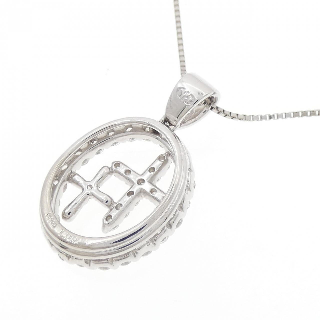 PT900/PT850 クロス ダイヤモンド ネックレス 1.00CT