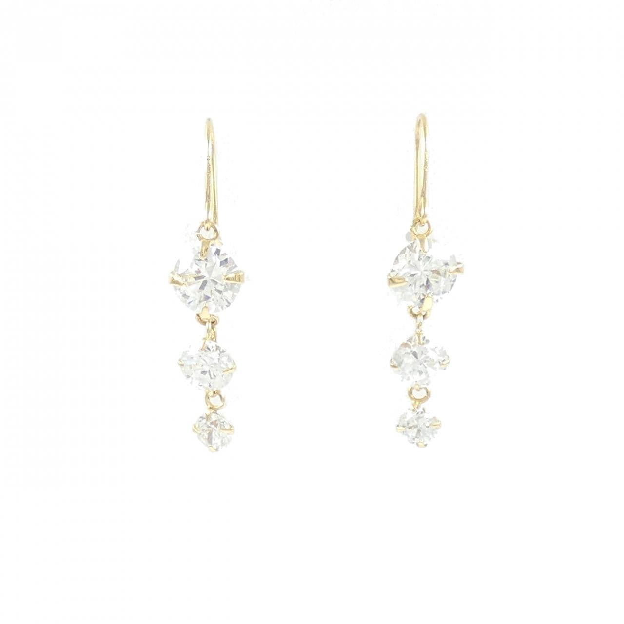 K18YG キュービック ピアス