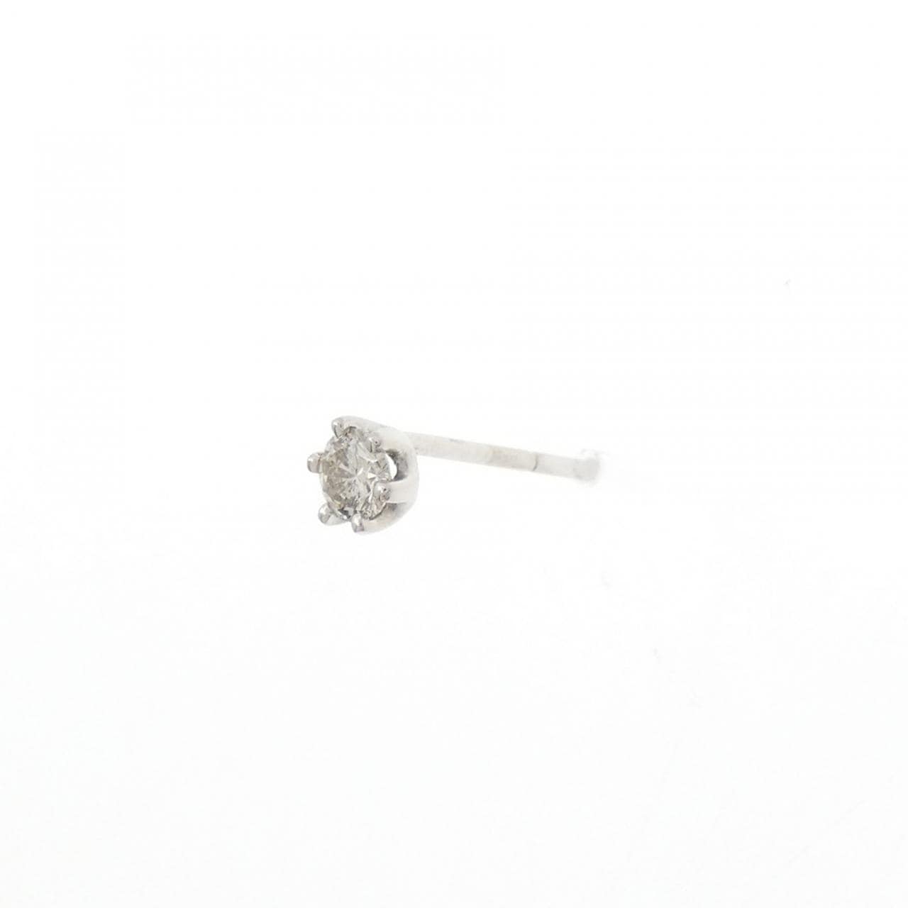PT900 ソリティア ダイヤモンド ピアス 0.10CT 片耳