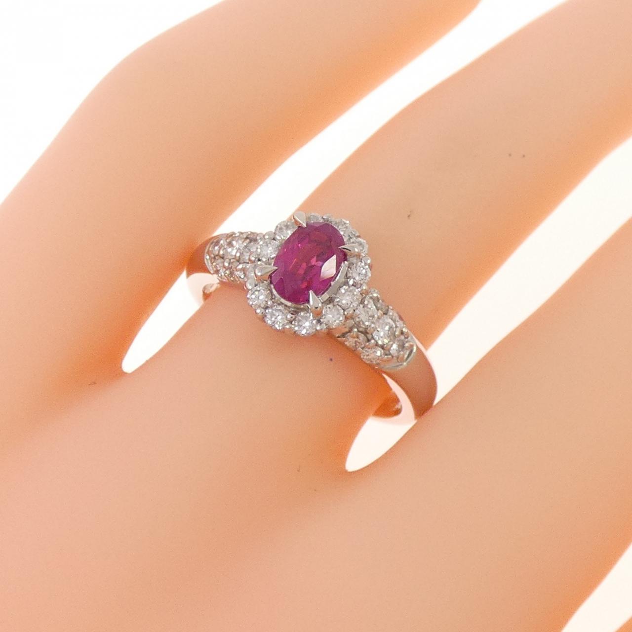 PT900 ルビー リング 0.73CT