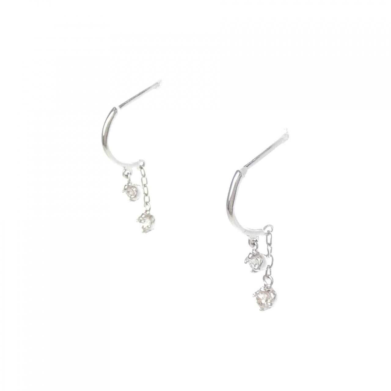 K18WG ダイヤモンド ピアス 0.14CT